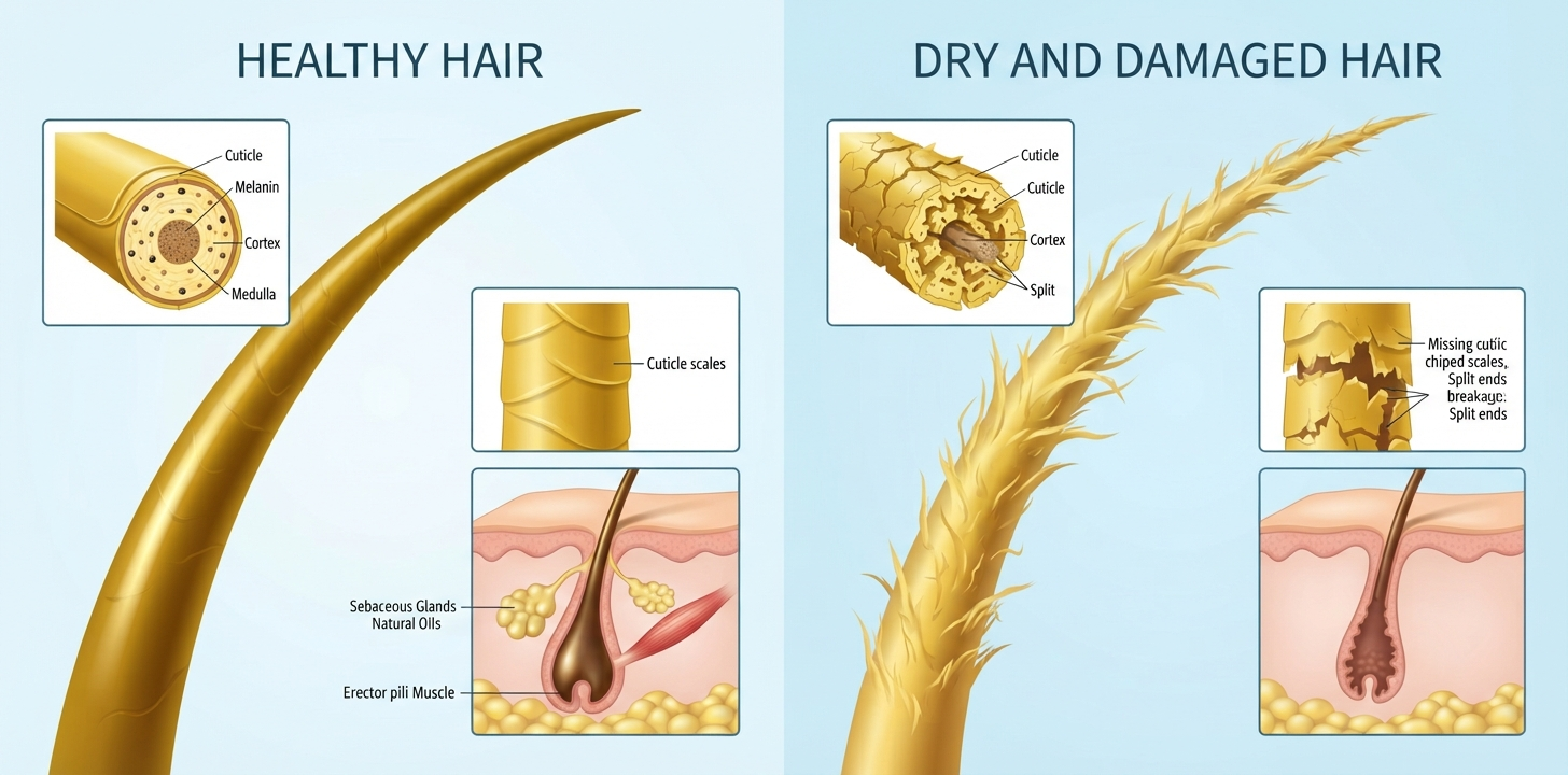 Understanding the Anatomy of Dry and Damaged Hair